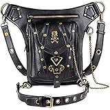 レッグバッグ 腿用バッグ 大容量 Leg Pouch ホルスター ゴシックロックレザースチームパンクハンドバッグウエストバッグレトロショルダーメッセンジャーバッグ 耐磨耗 ウェストポーチ バイク用