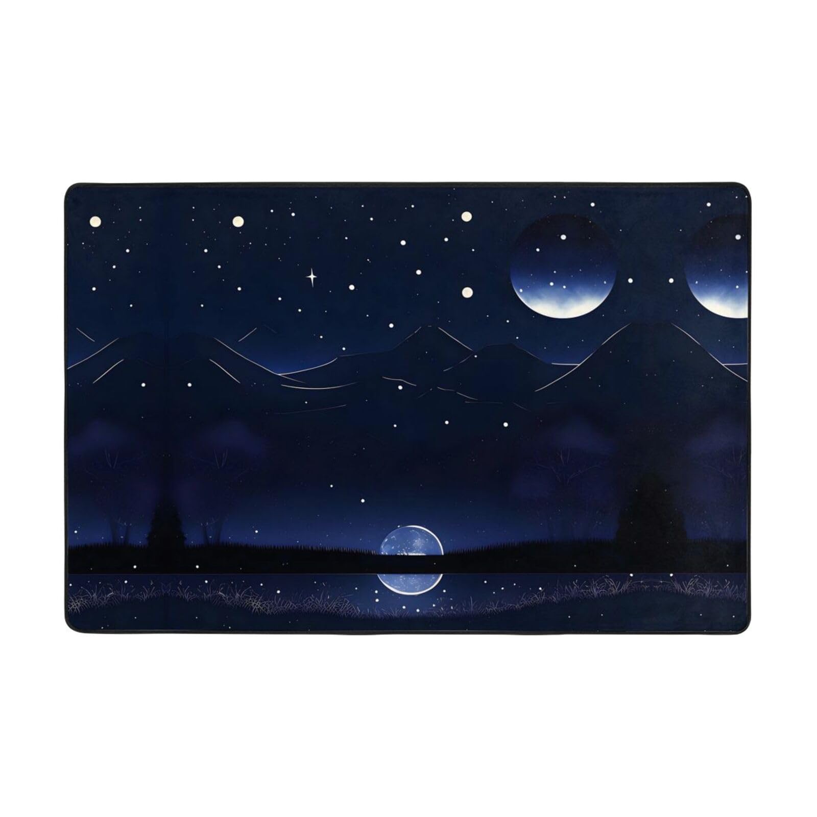 Tapis de sol en flanelle bleu nuit pour une ambiance de salon sereine