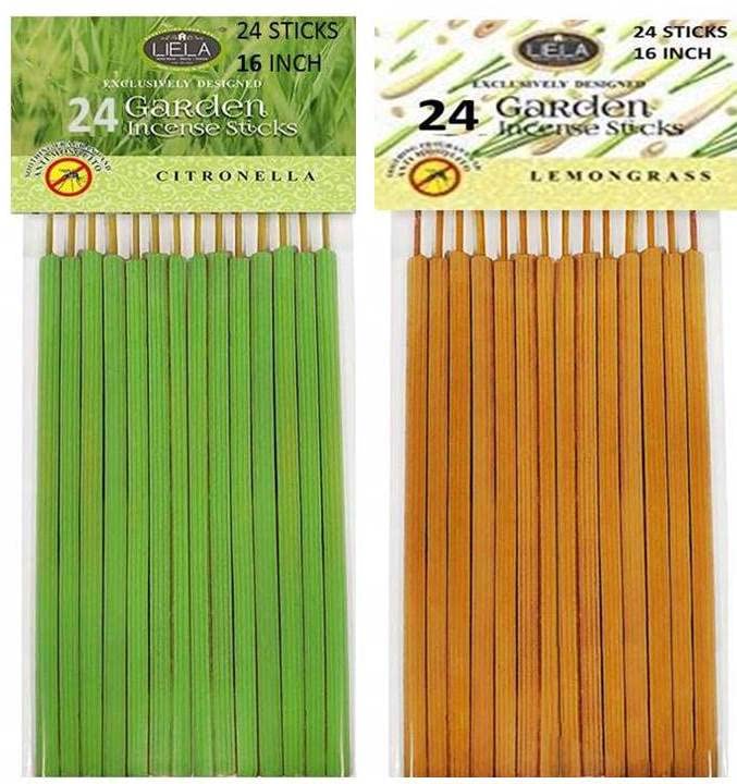 Image of LIELA - Garden and Outdoor Incense Sticks for Mosquito Repellent in Pure Citronella & Lemon Grass Fragrance ; (48)