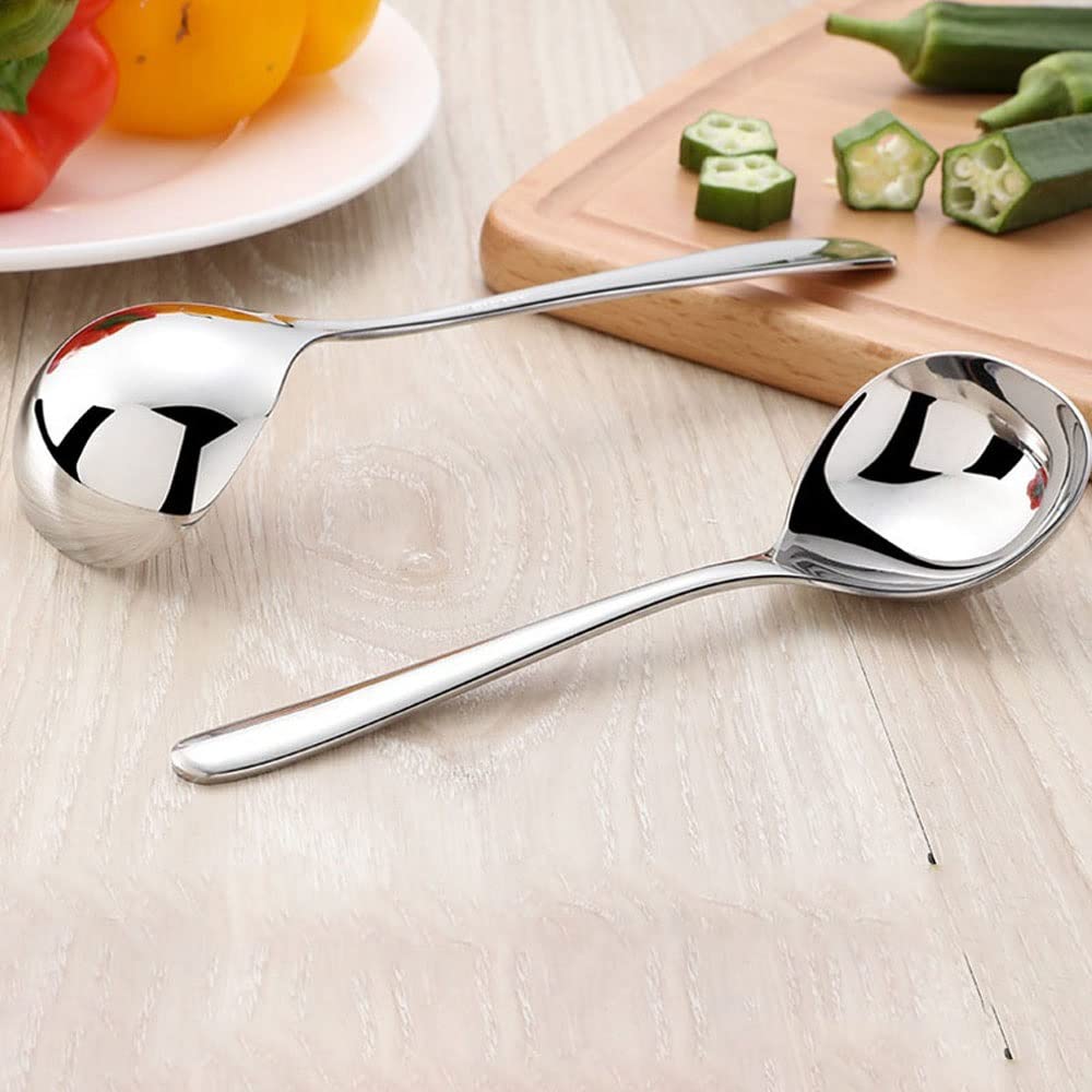 Juego de cucharas a Granel, Cuchara espesante, Creativa, de Mango Largo, para Servir ollas Calientes en hoteles, cucharón para Sopa, Utensilios Esenciales para la Cocina del hogar,