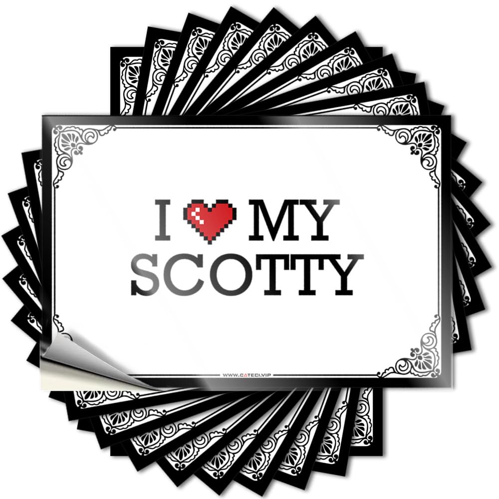 I Love My Scotty Funny Sticker Sports | Western Bathroom Bottle Removable Decal Pack(8X12CM)