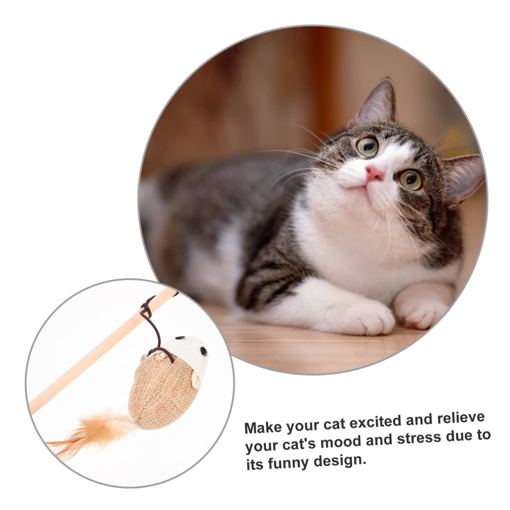 Toddmomy Jouet pour Chat Baguette De Jeu pour Chat Intérieur Jouet Interactif Léger Taquiner