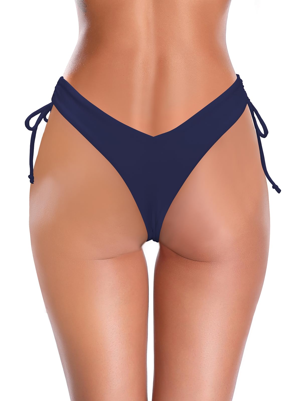 SHEKINI Parte inferior de bikini para mujer, parte inferior de traje de baño brasileño, corte alto, tanga con lazo lateral, parte inferior de traje de baño