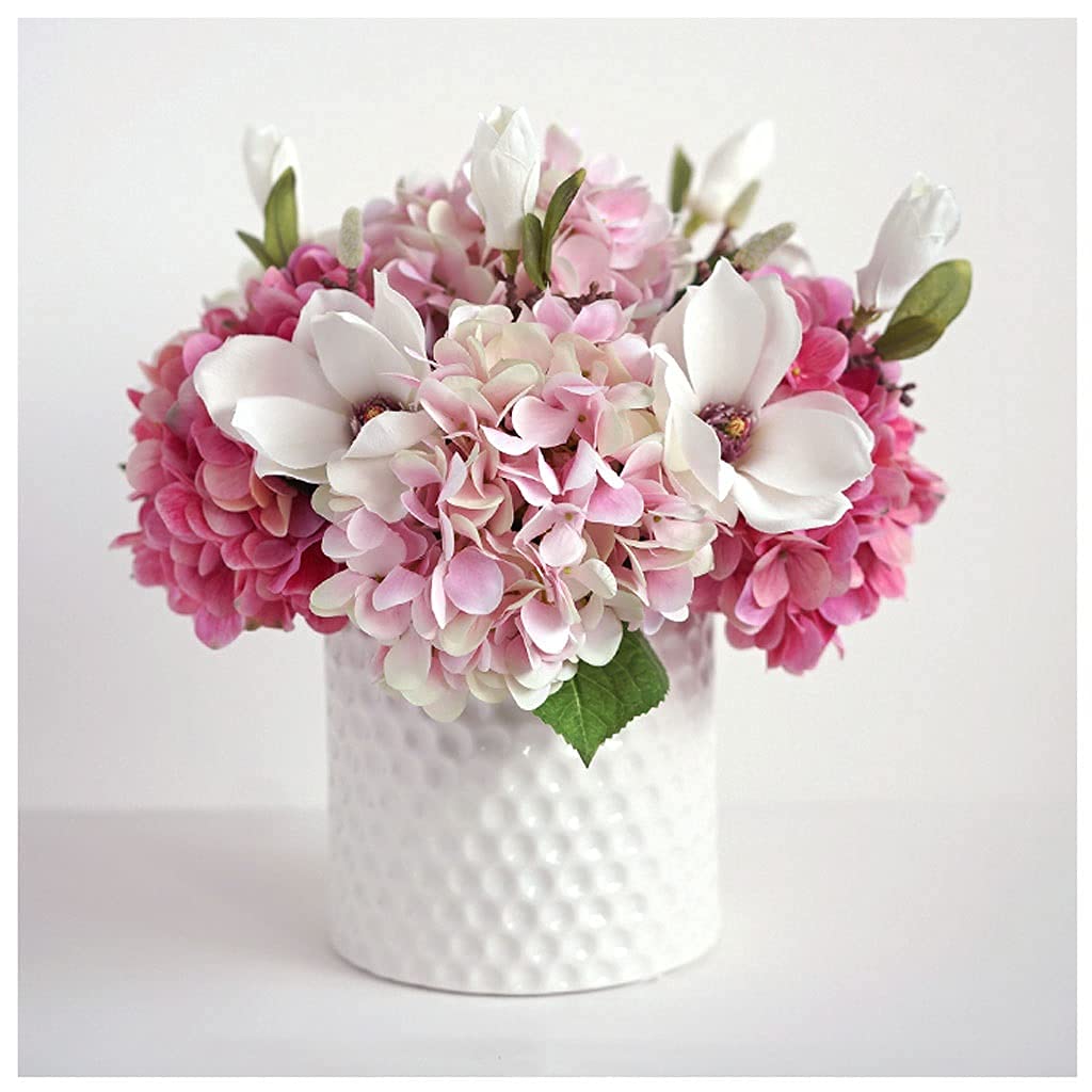 XDLEDMKIZ Artificial Flowers Artificial Hydrangea Bouquet Silk Flower Wedding Arrangement, Mini Hydrangea Home Office Banquet Decoration Vase Fake Flowers,B