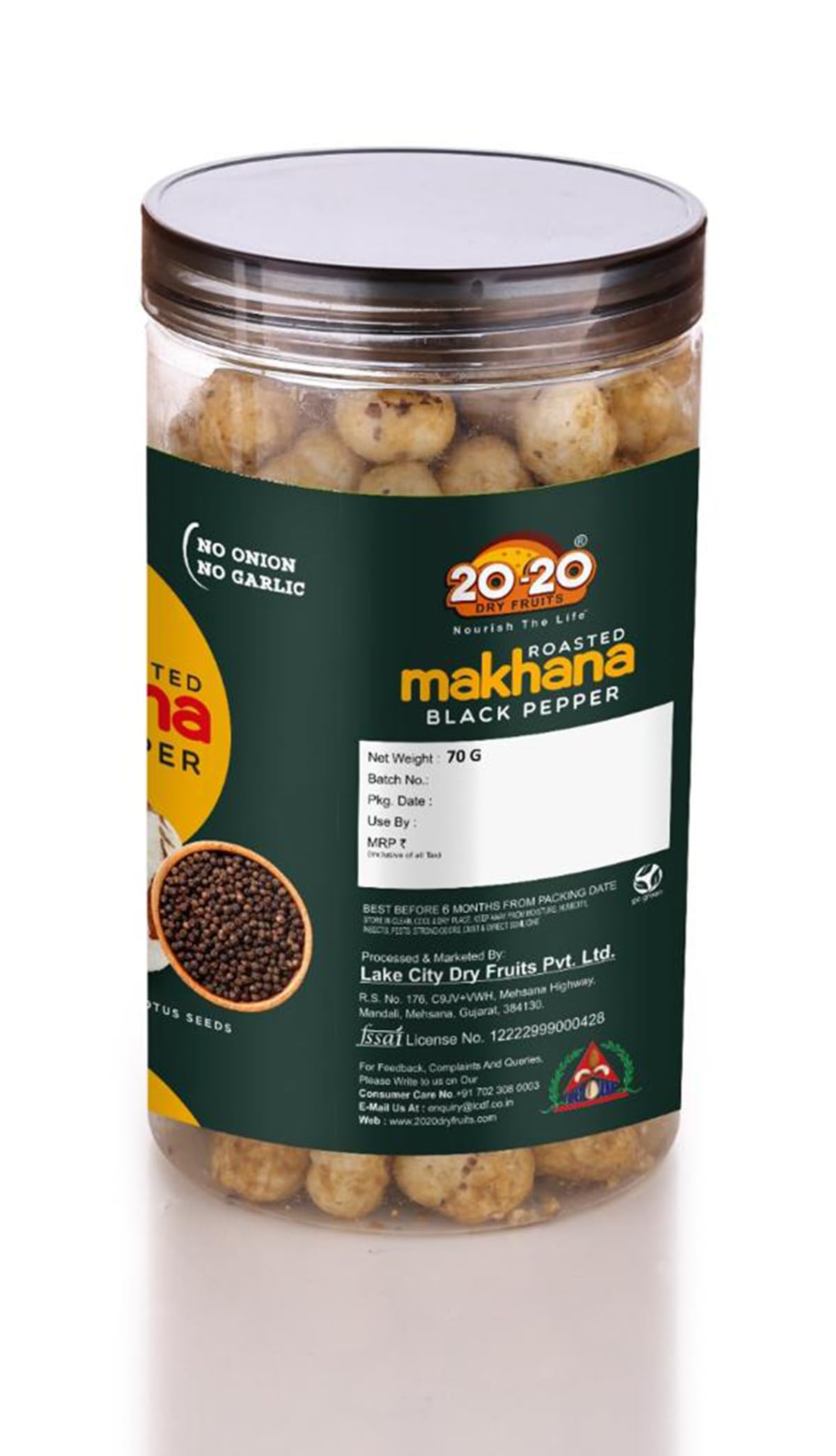 新品未使用　SHISHIKUI MANY BOTAN ブラック　メニボ　S 20-20 Dry Fruits Black Pepper Makhana | Spicy Fox Nuts Snacks