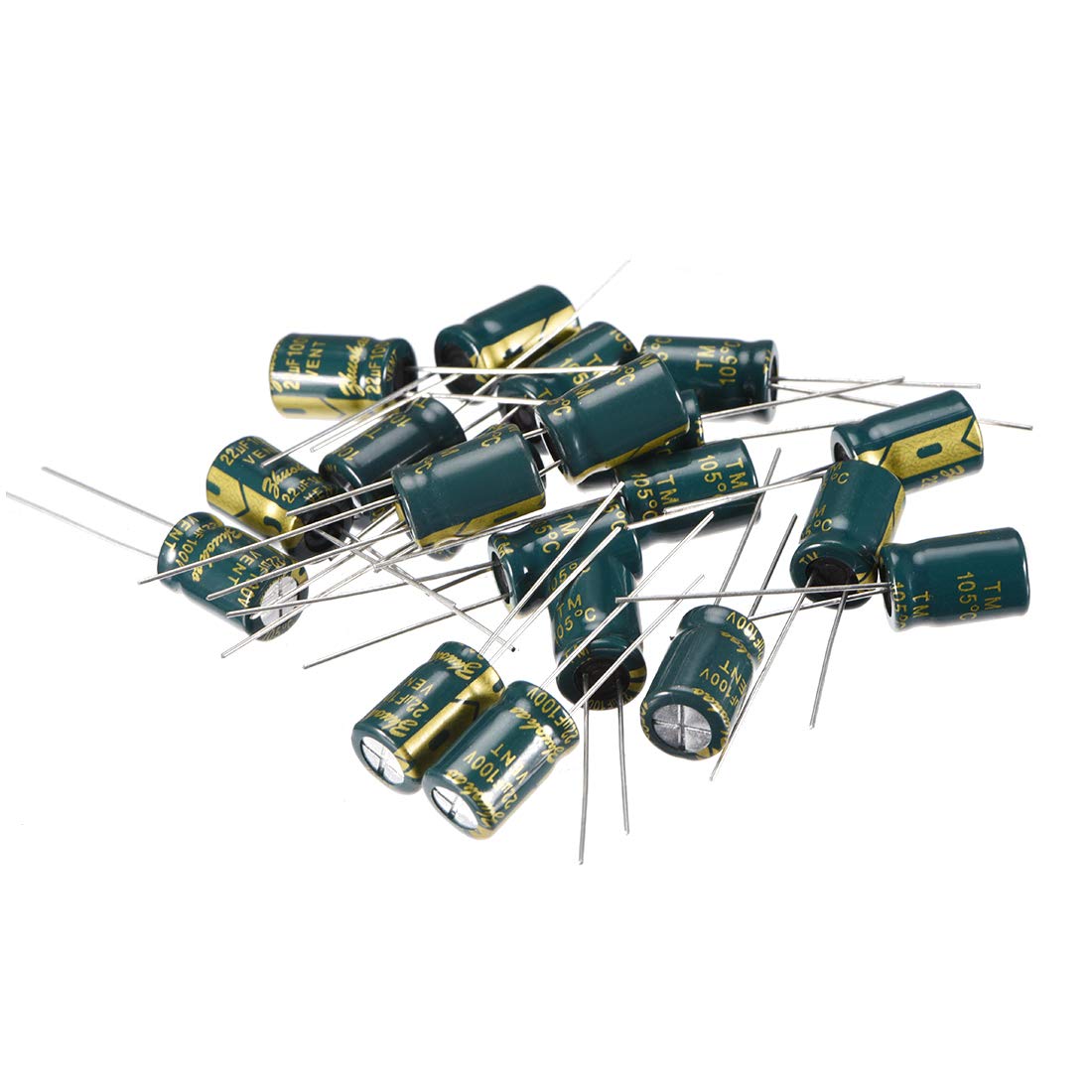 uxcell Aluminum Radial Electrolytic Capacitor Low ESR Green