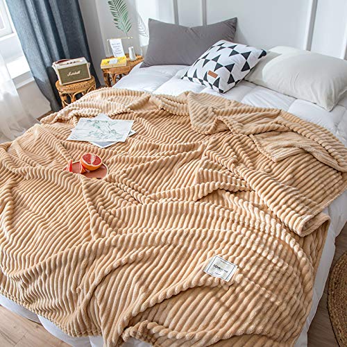 Couverture en molleton thermique kaki 180x200 cm de 1,2 kg pour lit deux places