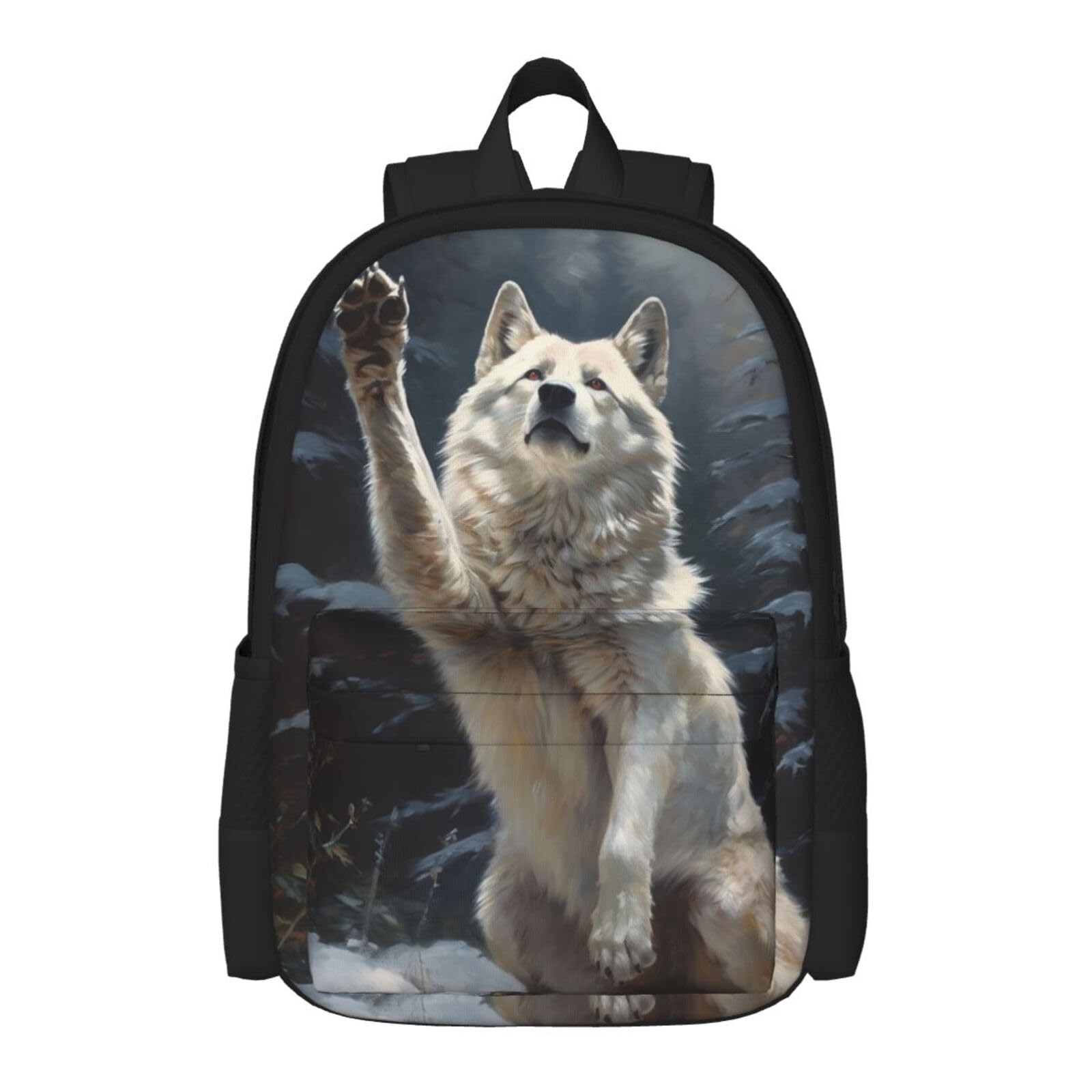 FeHuew Cute Wolf Paw Girls Backpacks Bookbag Shoulder Bag Laptop Bag for Unisex Teens