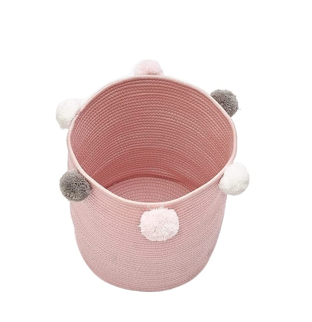 Wäschekorb Wäschekasten Wäschekorb Aus Baumwollseil, Für Kleidung, Aufbewahrungskorb Für Schlafzimmer, Boho-Körbe Haushaltswaren(B)