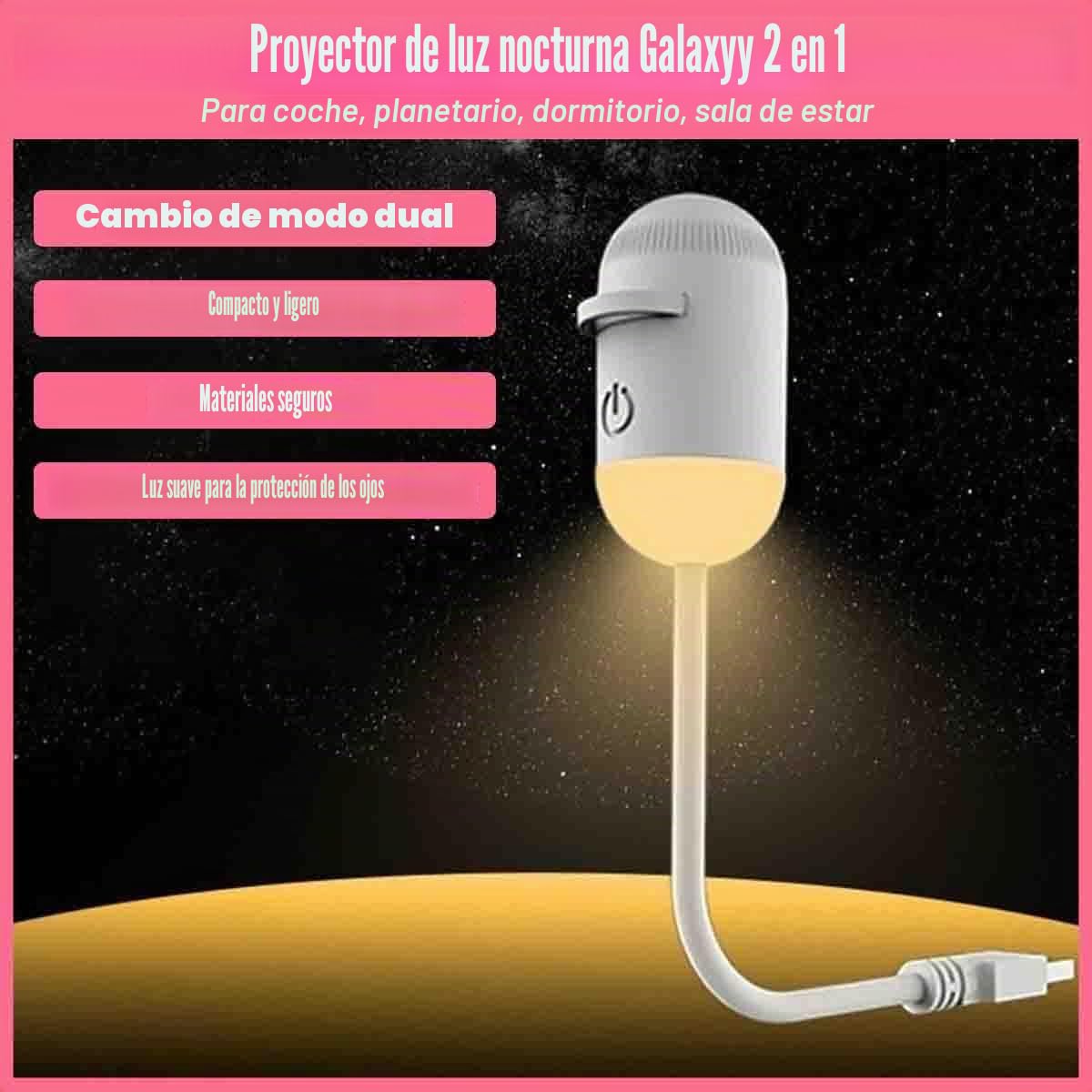 Proyector De Galaxia 2 En 1 Luz Nocturna,Recargable Usb Proyector De Galaxias Y Estrellas,áMpara Led Espacial Ajustable De 360°,Fiestas Y Techo Del Coche,Dormitorio,DecoracióN De Techos (12pc slides)