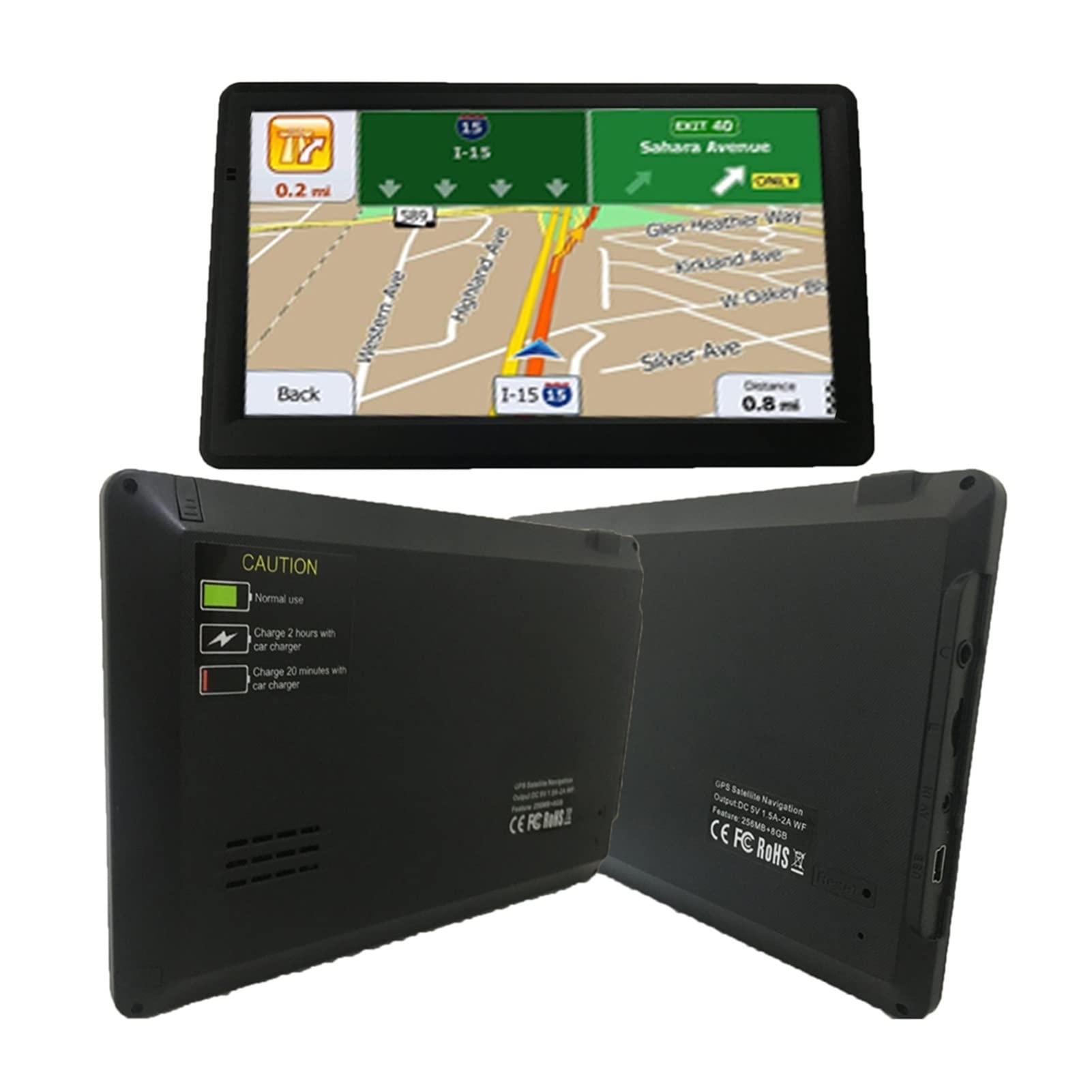 7 pollici HD. Auto GPS Navigazione sat nav 256/8 GB. Navigatori FM MP3 / MP4 Giocatori(Without Sunvisor)