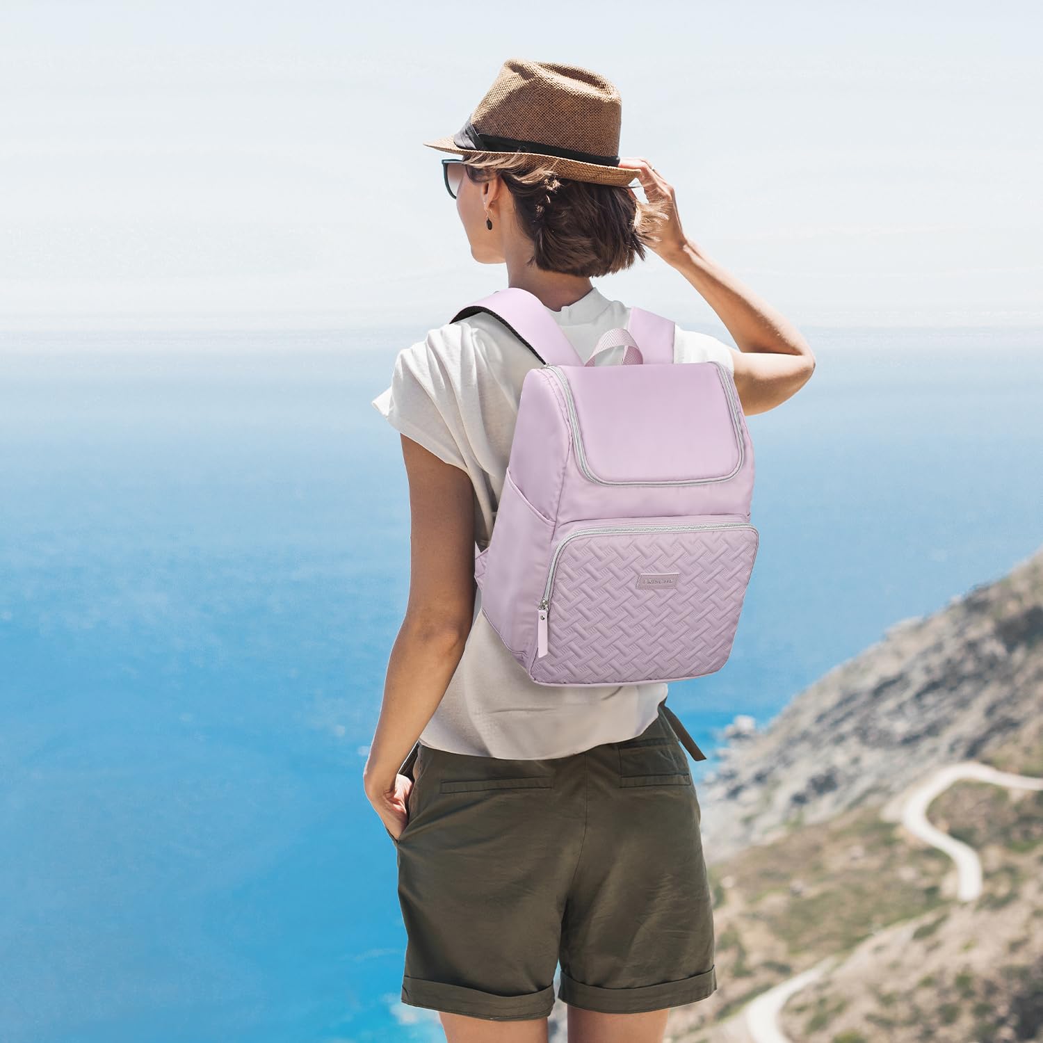 17L Kühlrucksack Damen, Thermo Rucksack Klein, Thermo Kühltasche Rucksack für Camping Picknick Strand, Lila