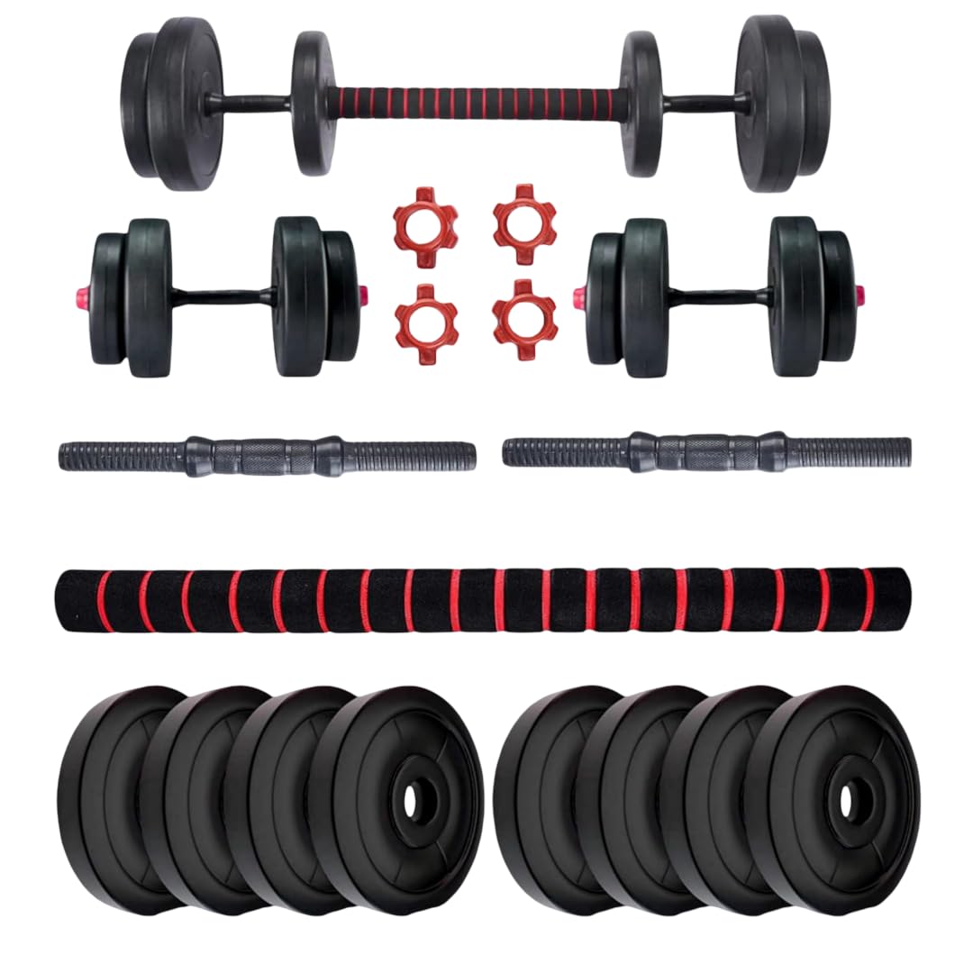 Bullar PVC Dumbbells Set and Fitness Kit for Men and Women Whole Body Workout with Connector Rod (8 Kg)-image-39