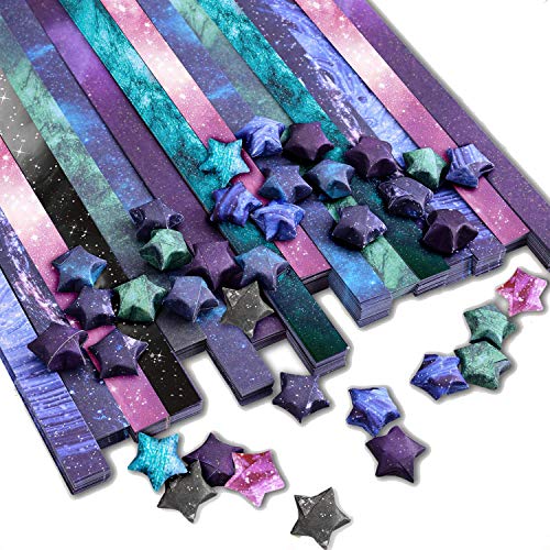 Paperkiddo 800 Feuilles Origami Papier Artisanat Pliage Papier Différent Ciel Étoilé Modèle Papier Qualité Premium pour Enfants Arts et Métiers 24 cm * 1.2 cm Cover