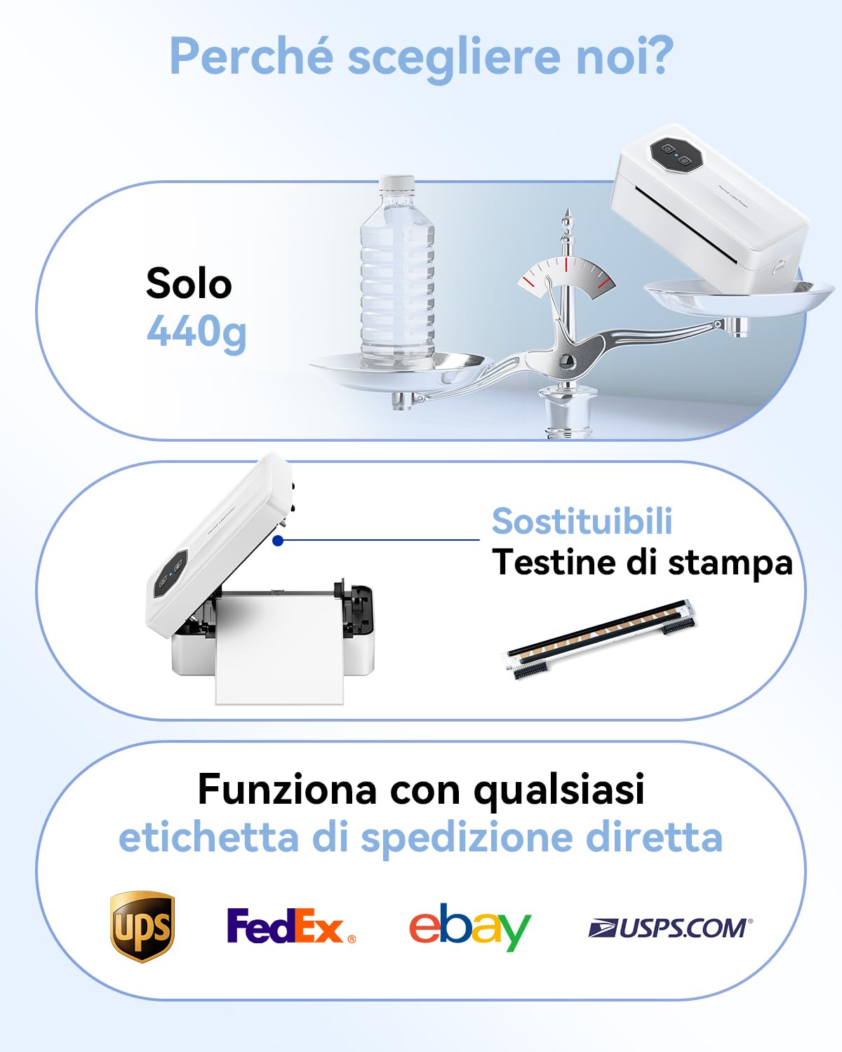 TATTMUSE Stampante per Etichette Termiche, 4x6 Stampante Termica Bluetooth per Etichette di Spedizione, Compatibile con UPS Ebay Amazon