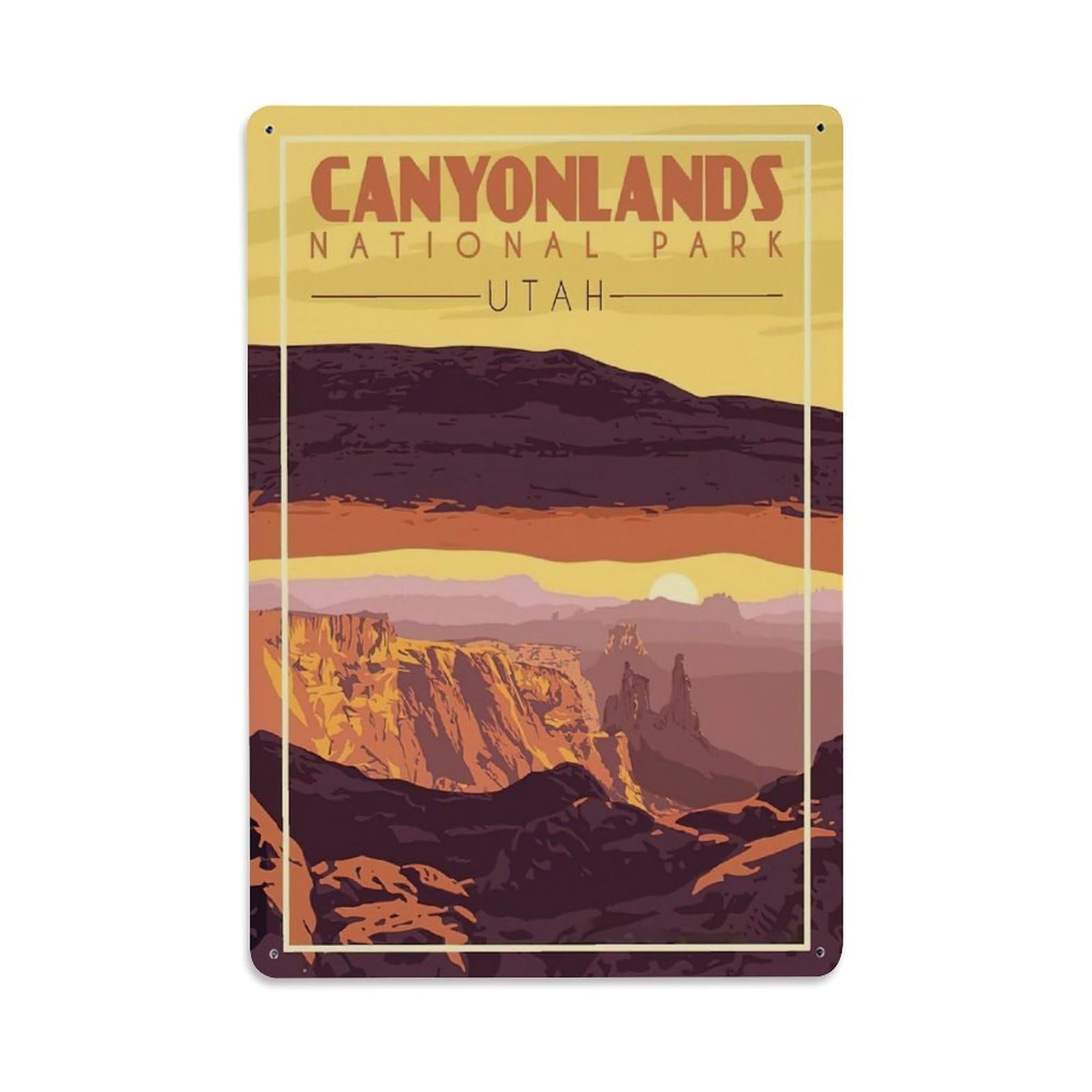 Vintage Travel Poster UTAH CANYONLANDS NATIONAL PARK Metal Tin Sign Wall Decor for Cafe, Club, Garden Metal Poster 8x12Inch