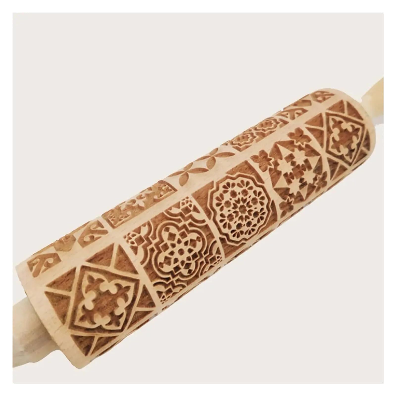 Rodillo de amasar de madera con patrón exquisito, herramientas for hornear con relieve, molde for galletas con cuadrícula cuadrada grabada, rodillos de amasar grabados Rodillo para Masa Madera
