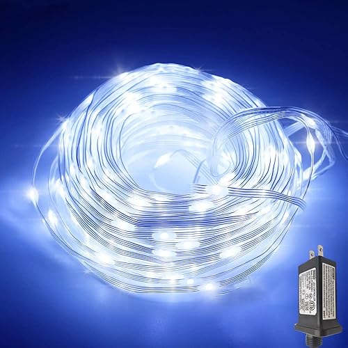 YASENN PVC Wire Christmas String Lights Outdoor 300 LED 98FT Fairy Lights Waterproof 8 Modes Christmas Tree Lights for Indoor Wedding Patio Garden Decoration Cold White