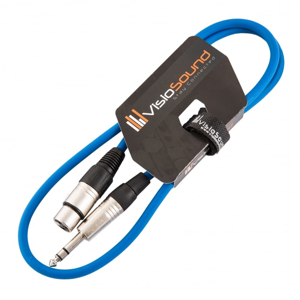 Cable XLR hembra a Jack TRS 6.35mm balanceado con aislamiento superior contra interferencias 1m 5