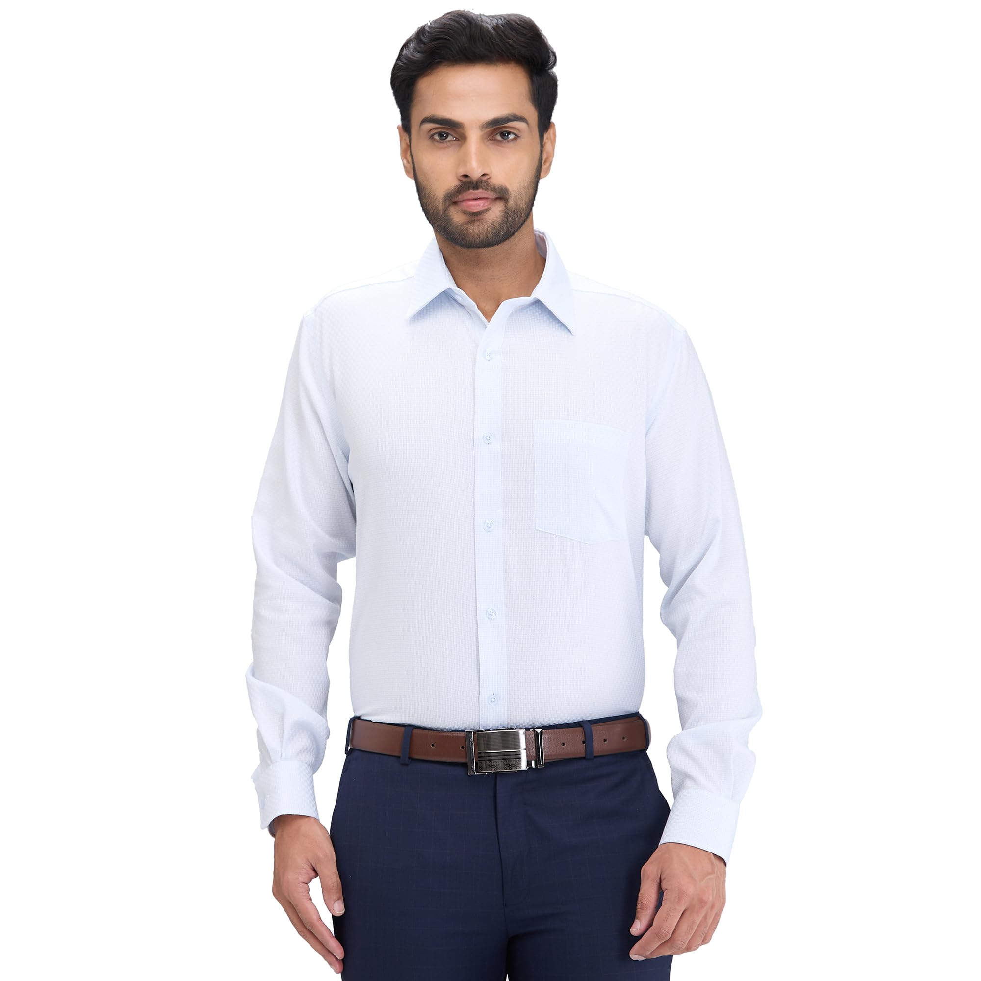 Park Avenue Men Regular Fit Checks Pattern Pure Cotton Ainsley Collar Full Sleeve Formal Shirt