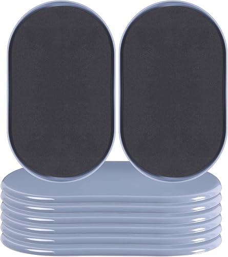 Deslizadores de Muebles Grandes Reutilizables para Alfombras y Pisos de Madera Dura-Paquete de 8 Almohadillas Protectoras Ovaladas de 9-1/2" para