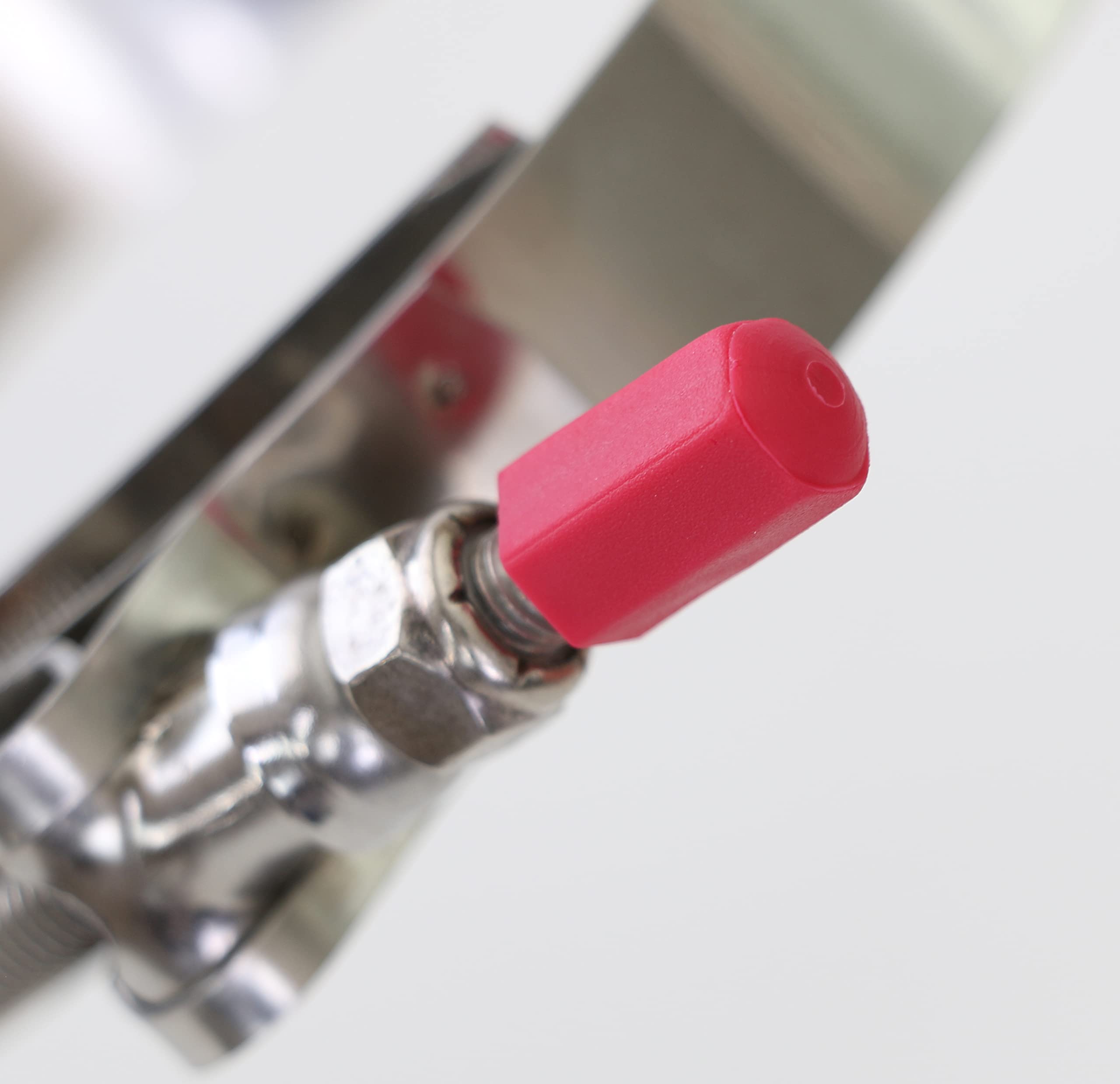 Heavy duty T-Bolt hose clamp stud covers thread protectors by CLAMP-AID. For 1/4" Diameter Bolts. Package of 20. Color: Red