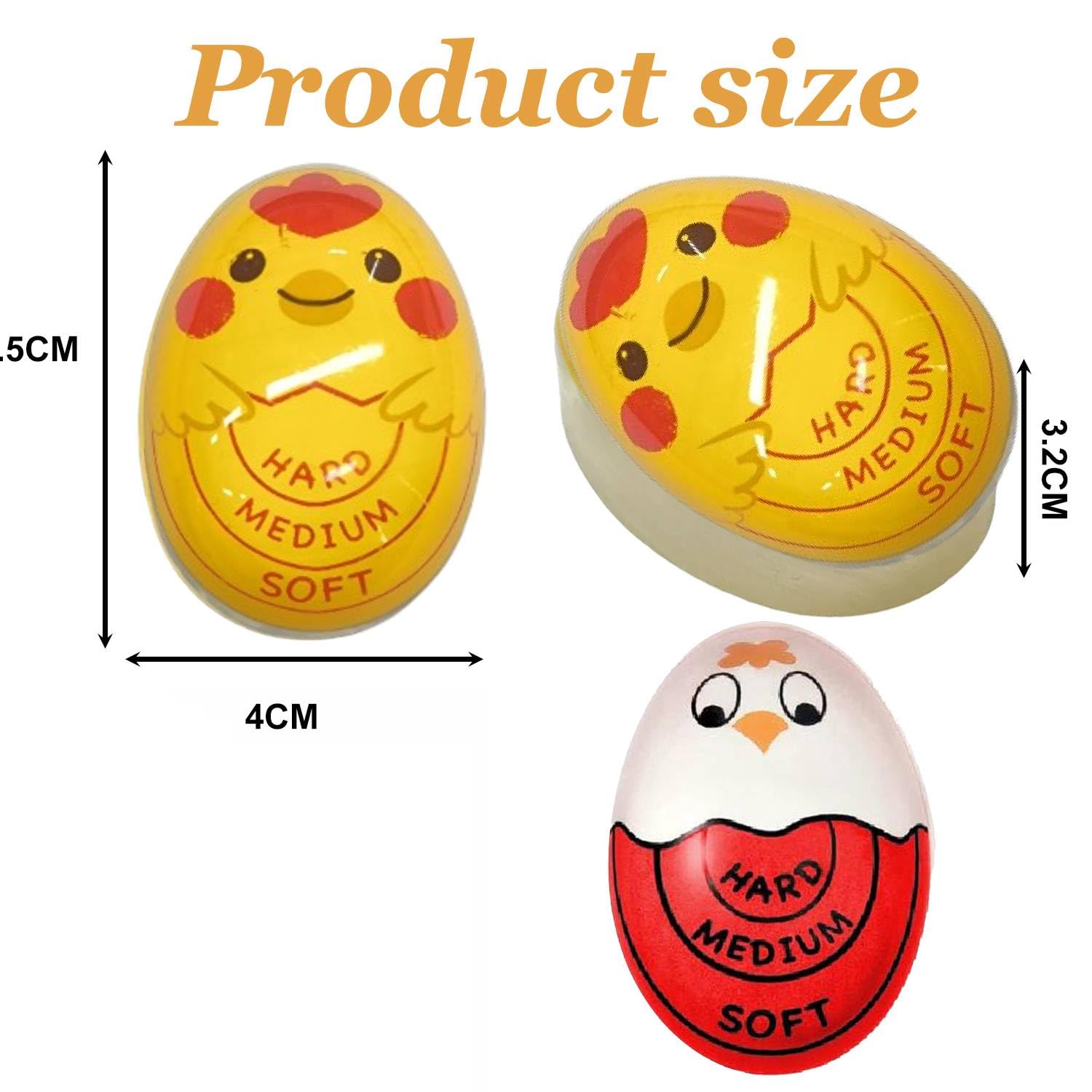 Egg Timer 2 Pack - Color Changing Boil Egg Timer - Accurate and Easy-to-Use Egg Boiler Timers - Perfect for Soft, Medium, and Hard Boiled Eggs - Heat Sensitive for Perfect Results Every Time - Image 2
