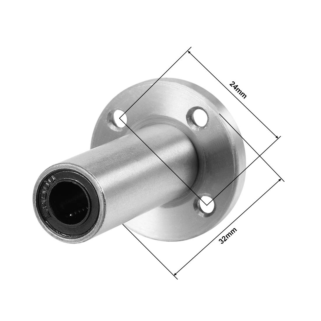 uxcell LM8UU Extra Long Round Flange Linear Ball Bearings, 8mm Bore Dia, 15mm OD, 45mm Length(Pack of 2) — Amazon image 3