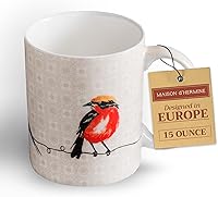 Vista 76 de Maison d' Hermine Taza de café con asas, tazas de porcelana fina de hueso, paquete de una taza de té para bebidas calientes, capuchino latte