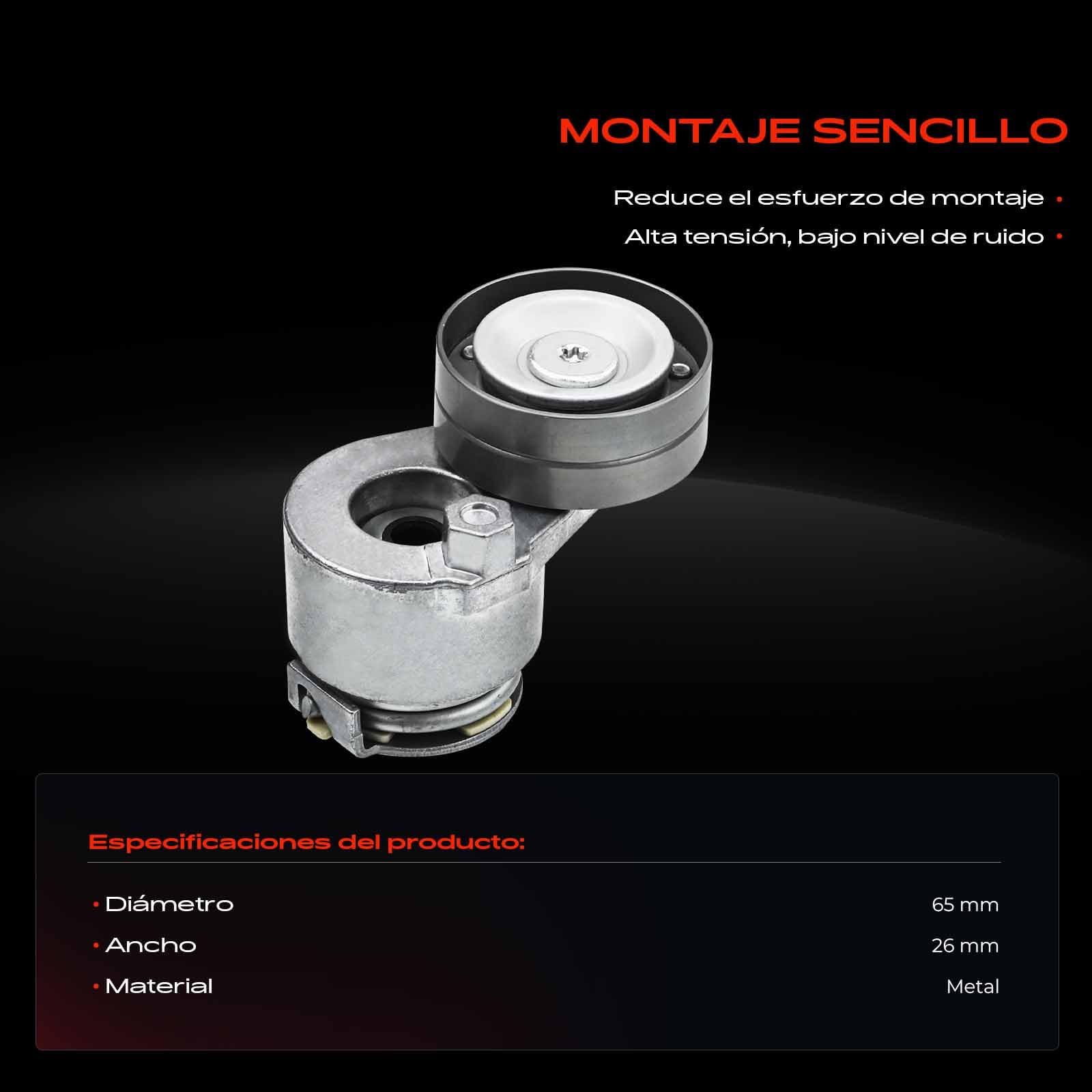 Frankberg Tensor de correa de polea tensora | Compatible con: Autobús Interstar X70, Caja de tráfico II FL, Caja Interstar X70, Plataforma/chasis Trafic II EL