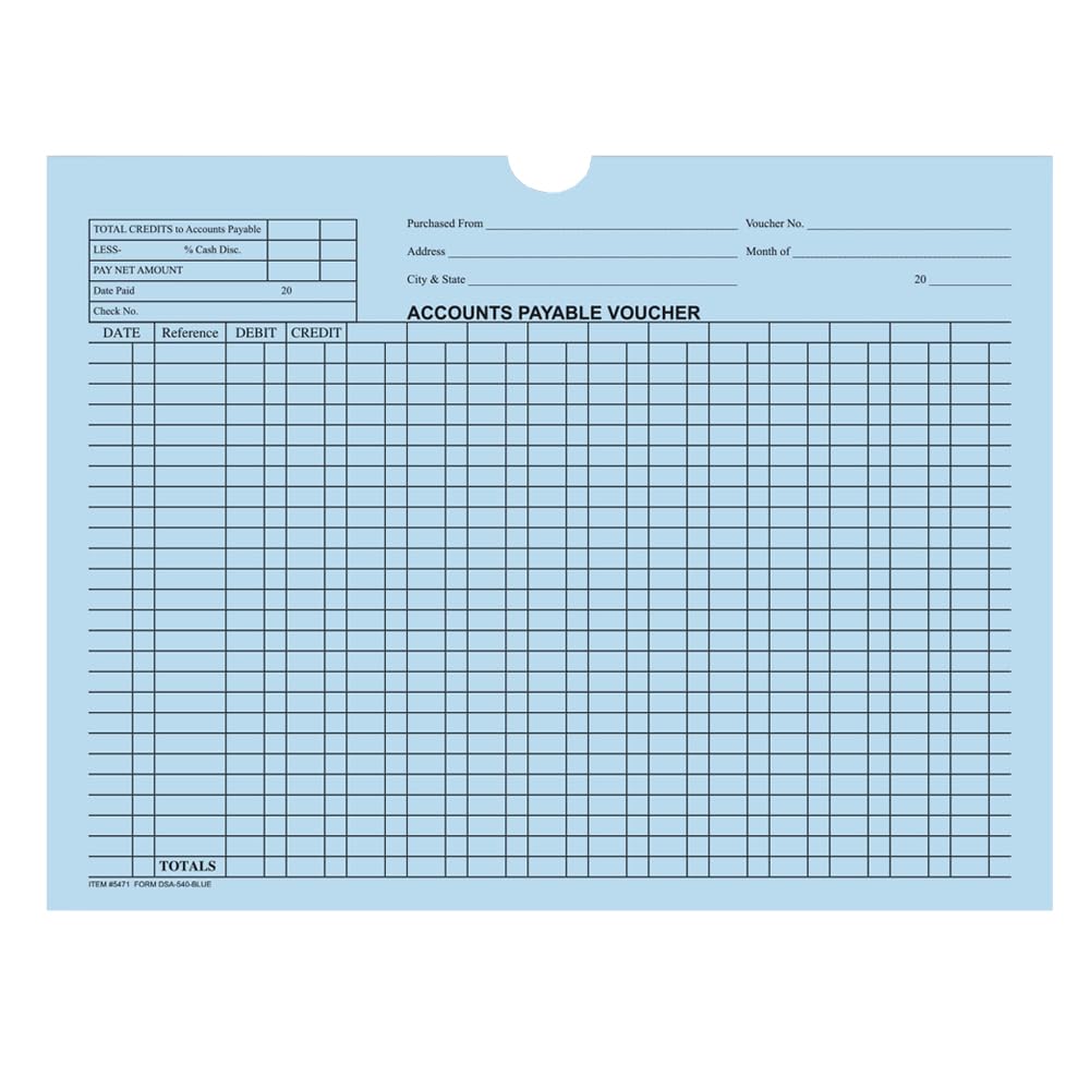 Accounts Payable Voucher Envelopes (DSA-540) 12 x 9 Accounting Jackets - Blue 32 lb Kraft Paper Automotive Dealership Accounting Envelopes, Invoice