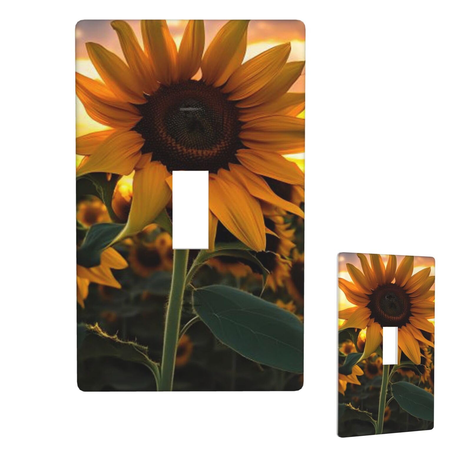 Aceprints Farm Sunflower 1 Gang Single Toggle Wall Plates, Unbreakable Decorative Light Switch Plate Covers Electrical Switchplate Cover Faceplate For Bathroom Kitchen Decor