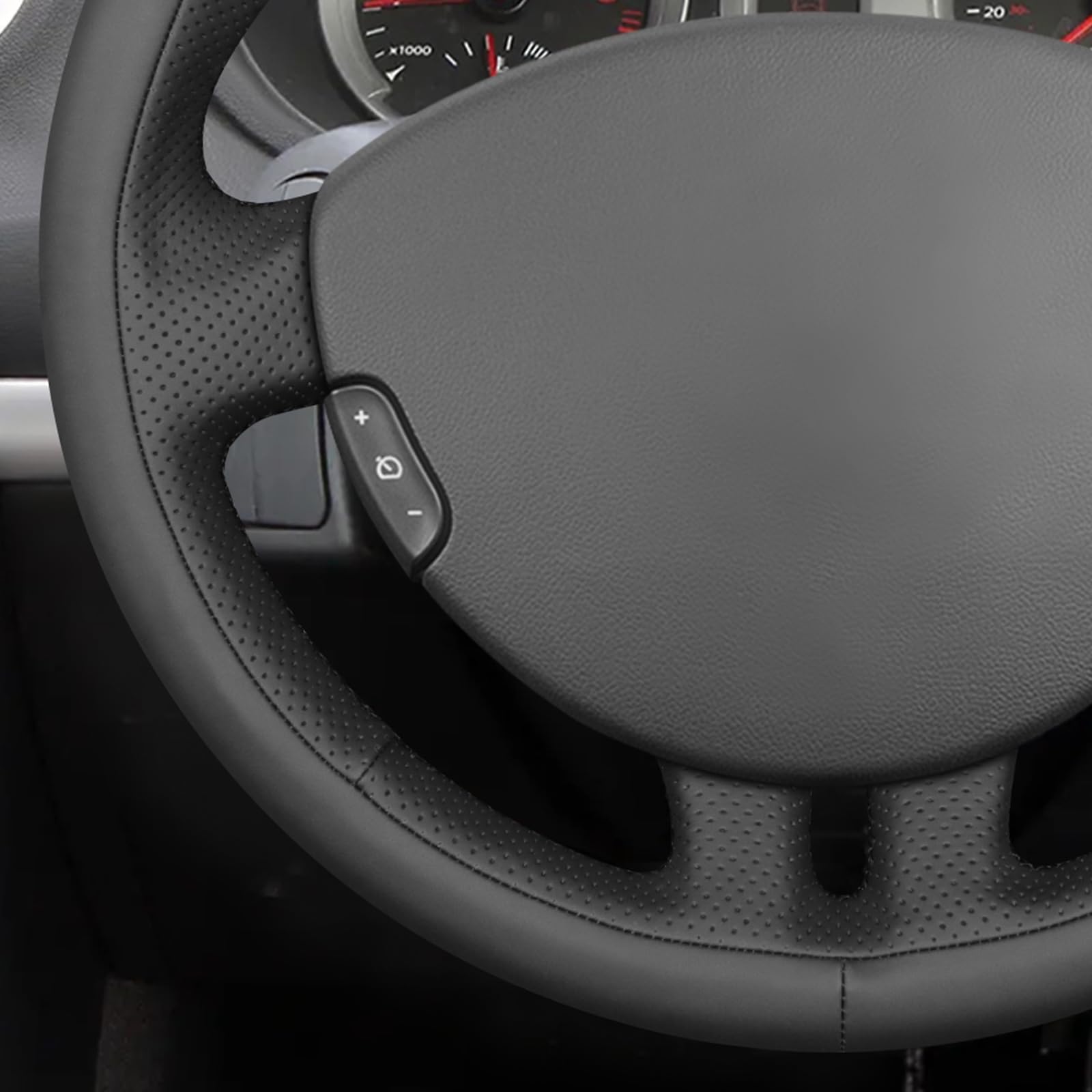 MEWANT Enveloppe de volant à coutures à faire soi-même style 3D pour Renault Clio 3 2005-2012 Accessoires de volant pour Renault Clio 3