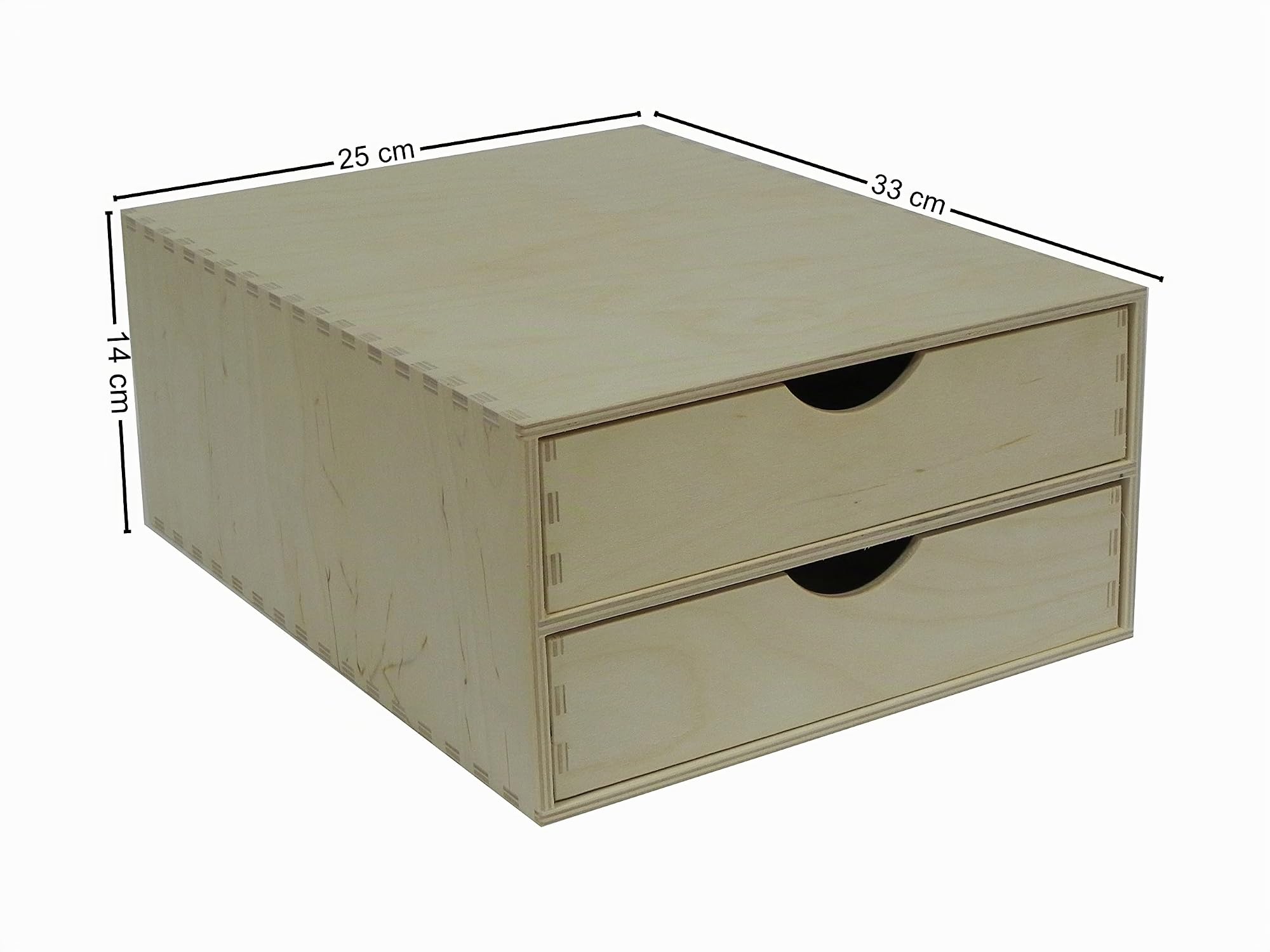 A4 Doble cajón de madera – Caja, Escritorio, Oficina, Almacenamiento, Decoupage, Sin pintar