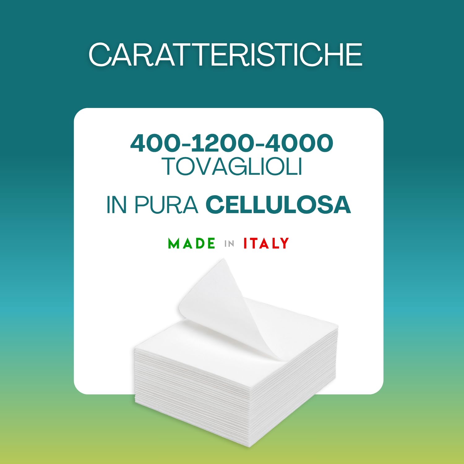 Virsus 1200 tovaglioli di carta monovelo 33x33 pura cellulosa 3cf da 400 tovagliolo carta