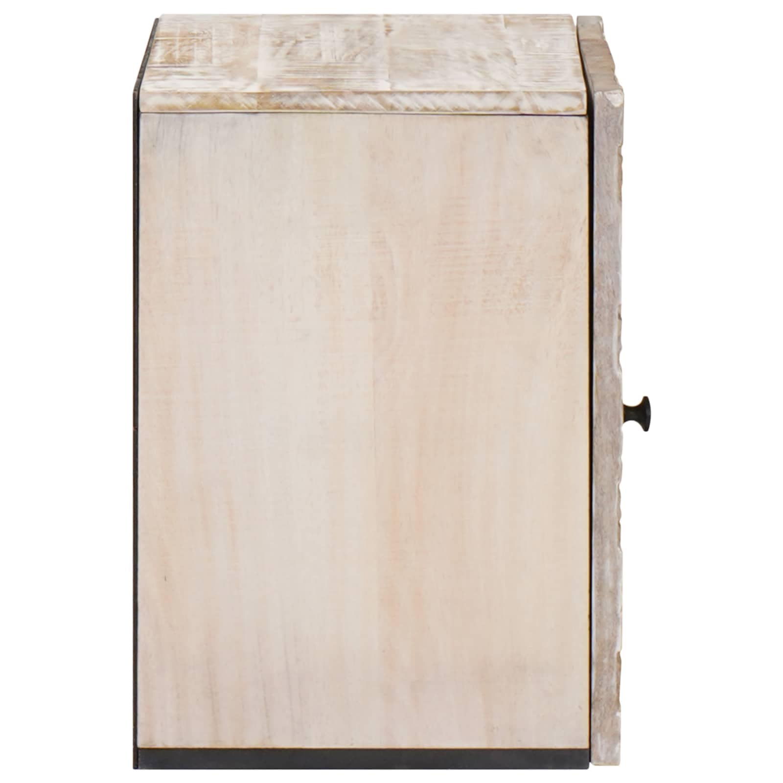 Armario colgante para cuarto de baño, color blanco, de madera maciza de mango, 38 x 33,5 x 48 cm, con marco de metal, espacio de almacenamiento y puerta para muebles de baño