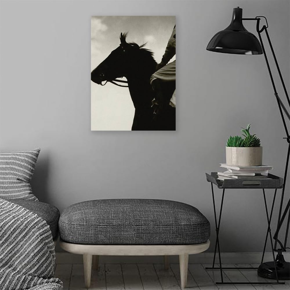 VERRE ART Printed Framed Canvas Painting for Home Decor Office Wall Studio Wall Living Room Decoration (14x22inch Wrapped) - Race Horse Gallant Fox