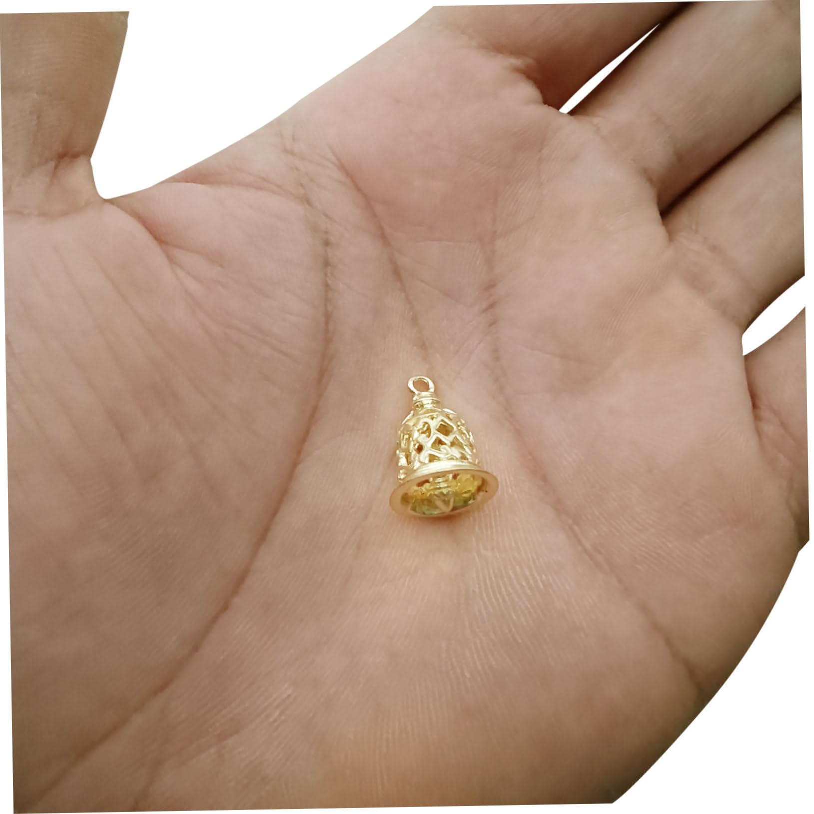 Lurrose 4 Set di Campanelli Artigianali in Ottone Campanelli per Decorazioni Eleganti Campanelli Dorati Cavi per Gioielli Ciondoli Decorazioni Natalizie 10 Pezzi*4