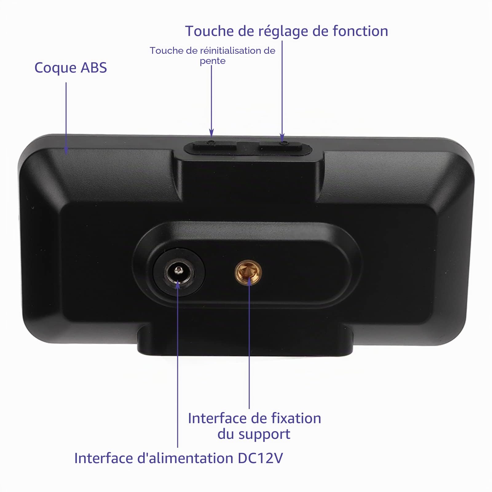 AMONIDA Inclinomètre numérique de voiture, inclinomètre de voiture universel DC11.5V-30V inclinomètre d'angle numérique HUD haute résolution pour automobile (noir)