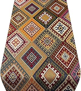 Linen Loft Kilim Weave Table Runner in Vintage Colours. Traditional Woven Turkish Design. Dinner Party Decoration. Available in two sizes. (30cm x 180cm)