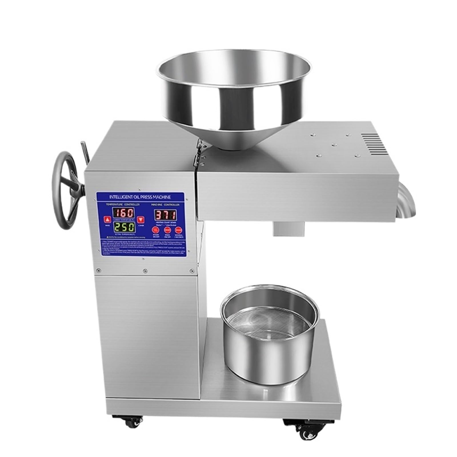 HCZKIUJY Oil Press Machine 2200W Home Peanut Seeds Squeezer Stainless Steel Business Sesame Sunflower Expeller Soybean Extraction Intelligent Temperature Control