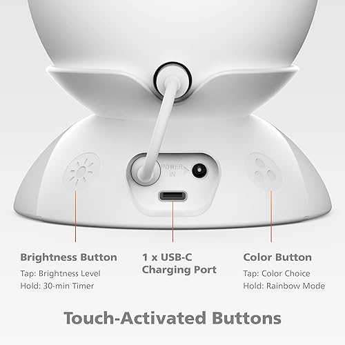 Miniatura 2 de Mission - Soporte de luz 2 en 1 con carga USB-C para Echo Pop, teléfonos inteligentes, tabletas y otros accesorios (luz nocturna multicolor y