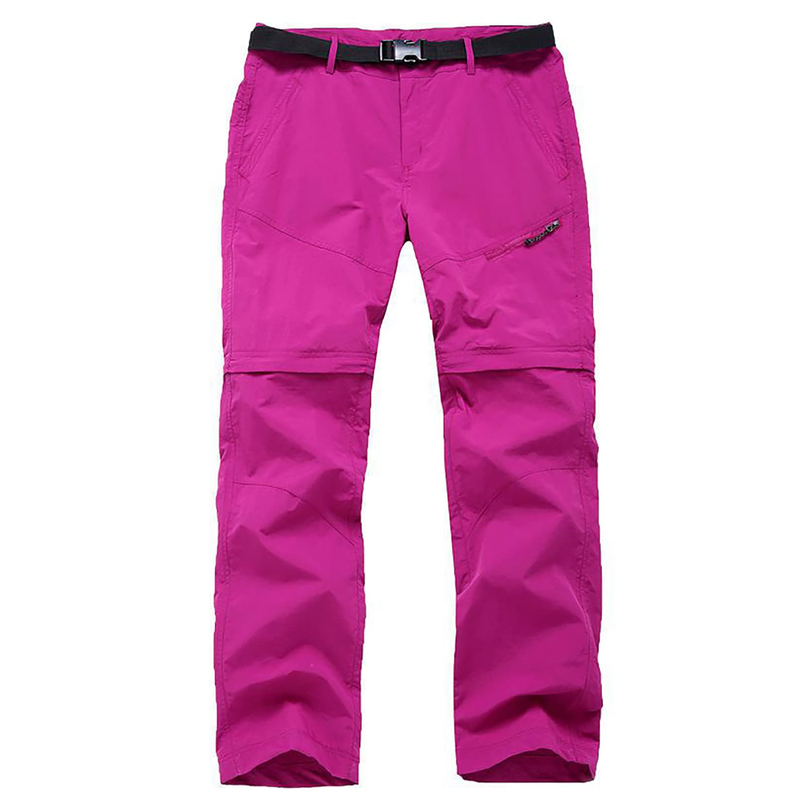Youthful flying Womens Hiking Stretch Trousers Convertible Quick Dry Zip off Outdoor Lightweight Walking Pants with Zipper Pockets(Size:S.,Color:rose red)