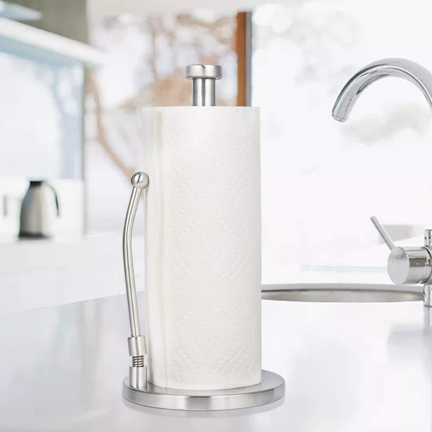 SMARTAKE 2-Pack Corner Shower Caddies with SMARTAKE Standing Paper Towel Holder, Storage Organizer for Countertop Dining Table, Toilet, Dorm and Kitchen