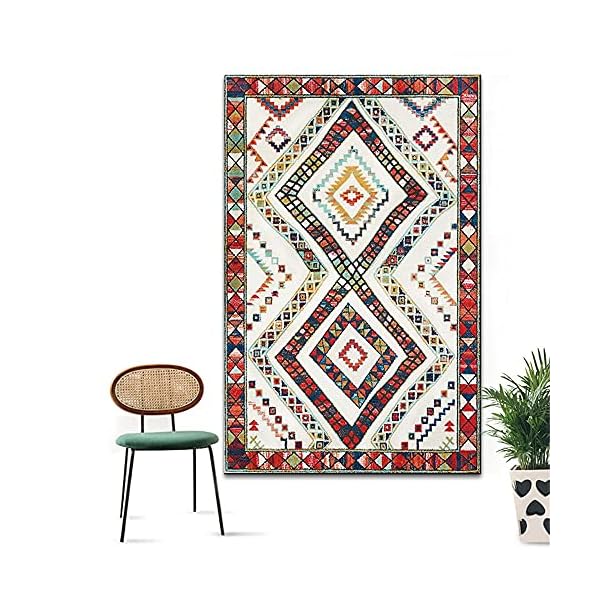 Teppiche deko mädchenzimmer Rotes blaues gelbes geometrisches modernes Design-Wohnzimmer rutschfeste Teppich Teppich… – Bild 3