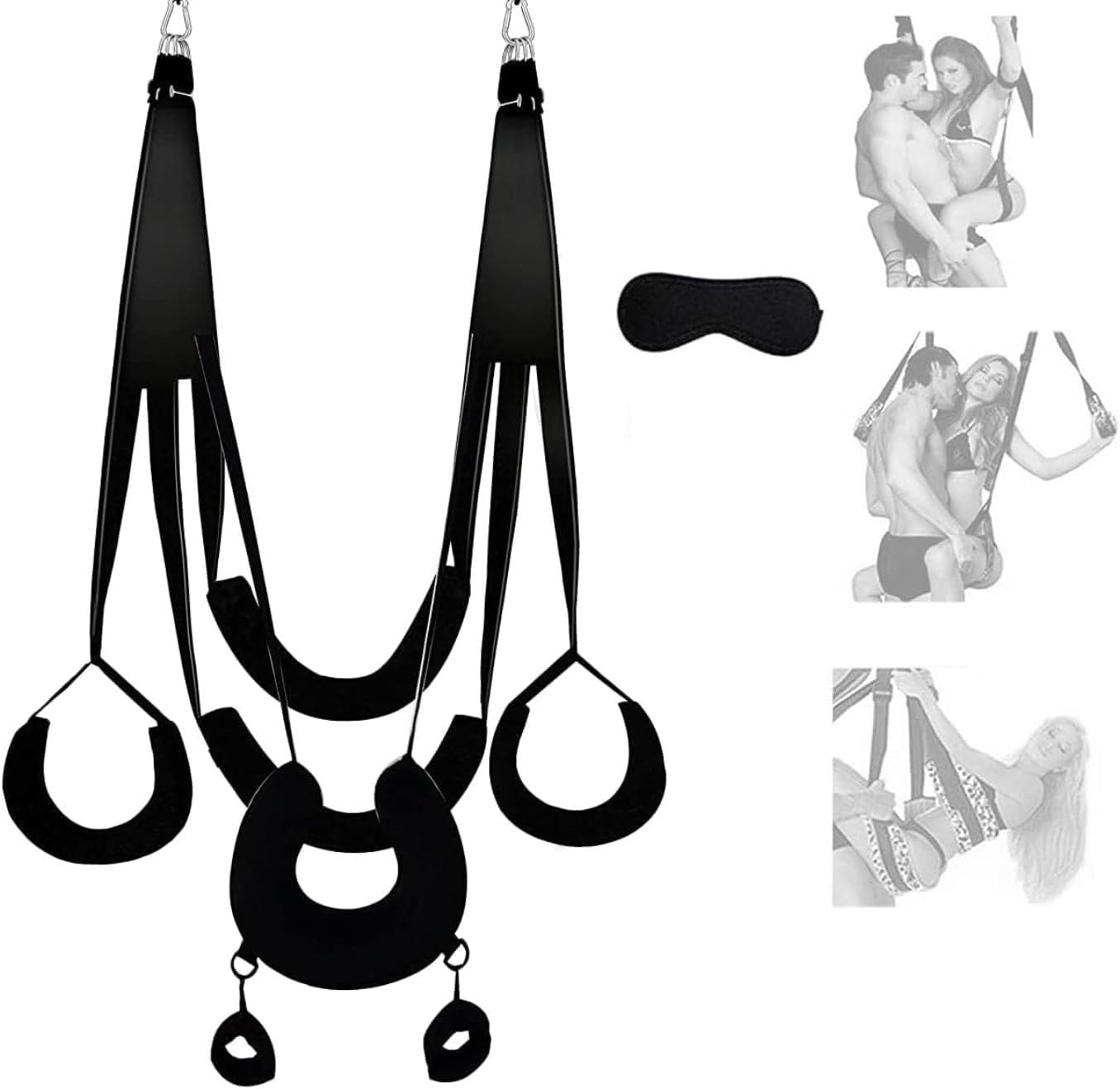 Sex Swing Restraint BDSM Toy, 2-in-1 Door Sex Swing and Thigh Sex Strap with Adjustable Strap, Couple Sex Toy BDSM Kit with Leather Plush Mat, Couple Restraint Equipment and Accessories Sweater 37DJ