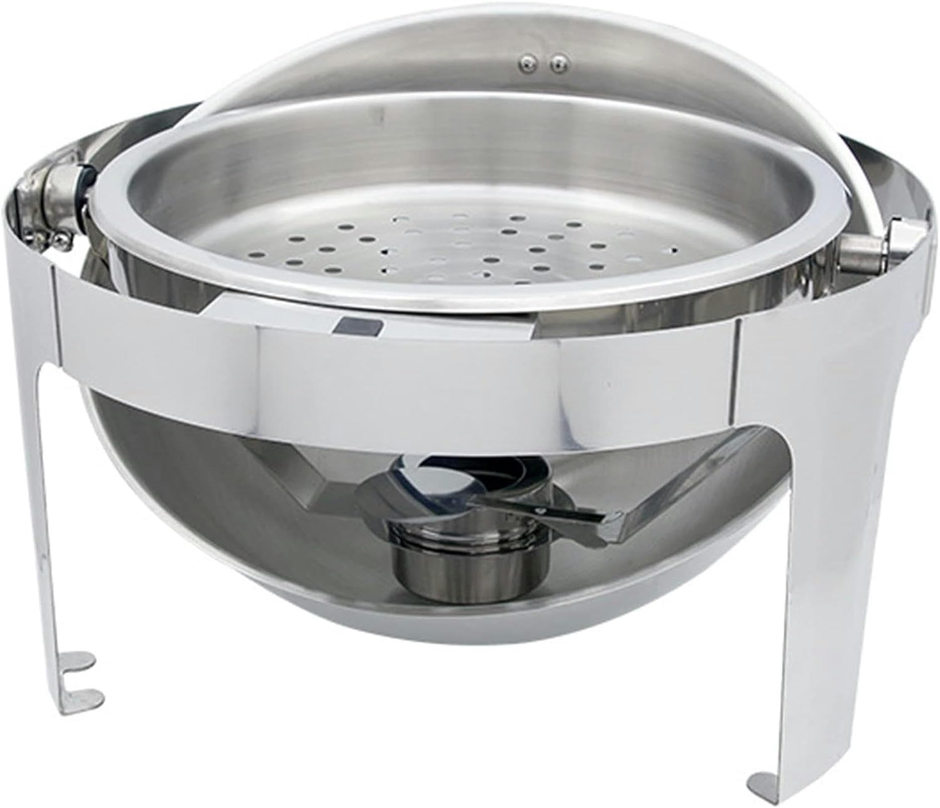 Scaldavivande - Set da Buffet Termico con pentola Calda, Piastra in Acciaio Inox con Coperchio in Vetro, Doppia Copertura in Acciaio per Eventi di Catering.