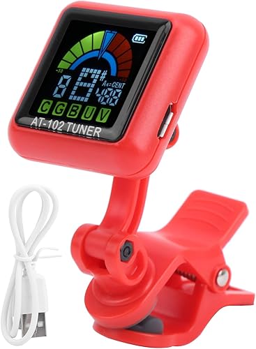Miniatura 10 de Afinador de guitarra, afinador de violín con aroma de guitarra con clip, afinador USB recargable con batería incorporada, afinador de ukelele de