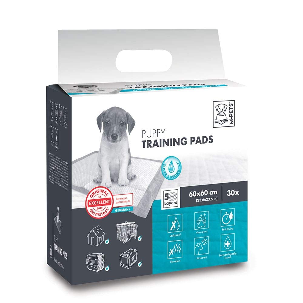 M-PETS Puppy Training Pads, Super Absorbent, Leak-Proof, Odour Control & Quick Dry for Effective Potty Training, 4-Layer Construction, Suitable for Puppies, Senior Dogs - 60x60cm (Pack of 30) (B01M11NOZ7) Amazon Price History, Amazon Price Tracker