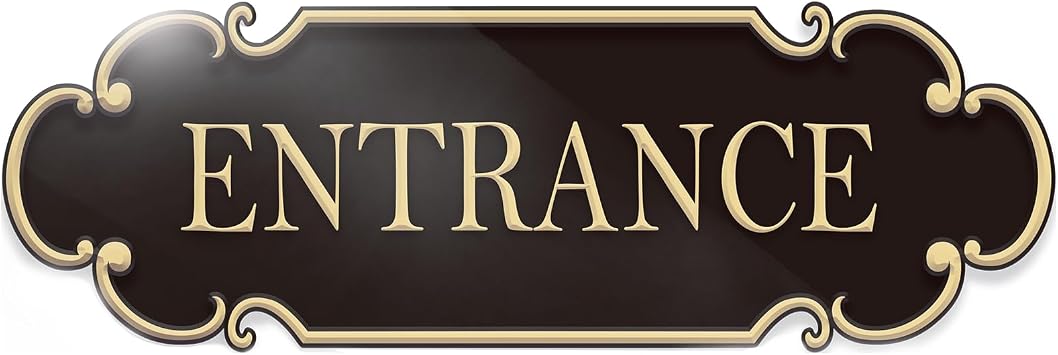 Entrance Sign 9x3 inch Spay Gold - Self-adhesive Signage for Offices Home Business